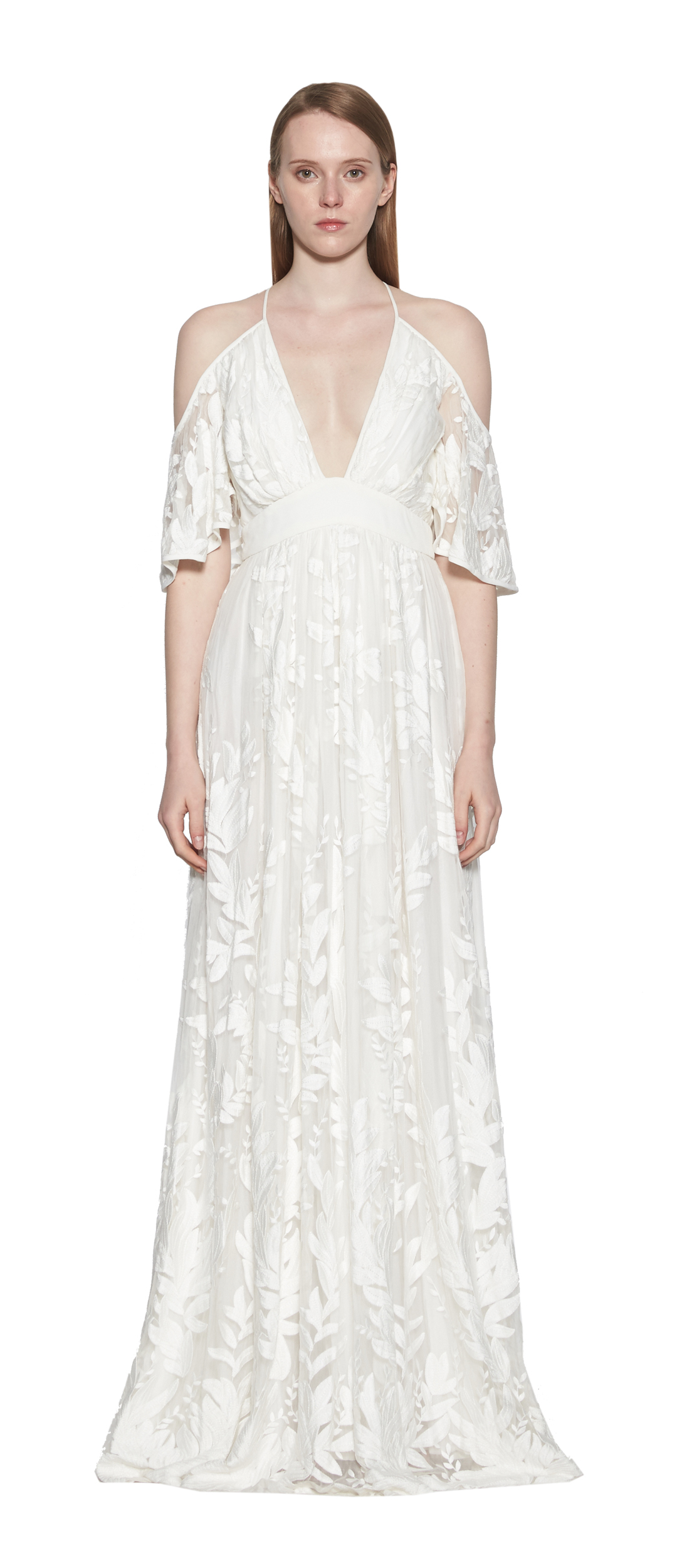 silk embroidered gown