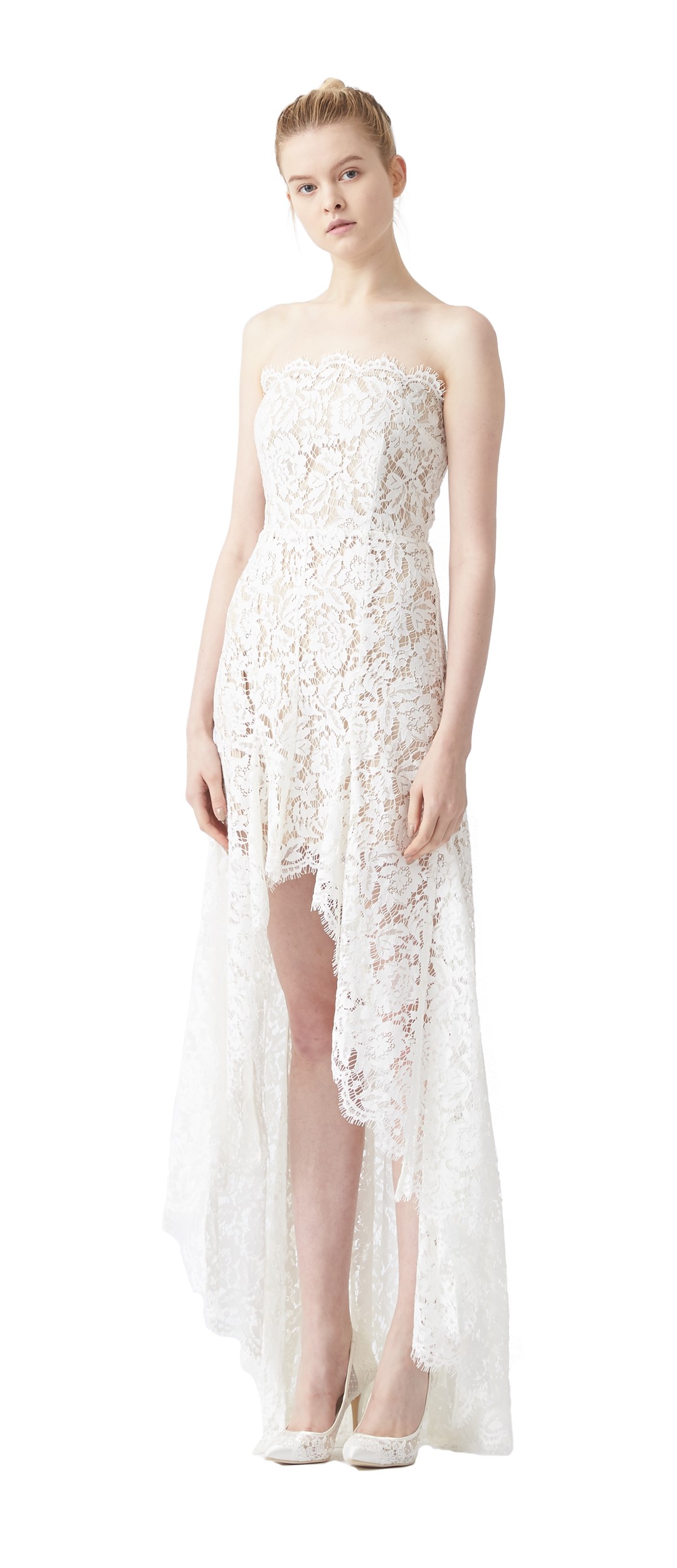 scalloped maxi dress