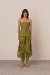 Bianca Strapless Top in Moss