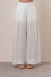 Illumine Pintuck Palazzo Pants in White