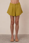 Nara Flared Shorts in Moss