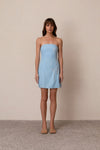 Selene Strapless Mini Dress in Sky Blue