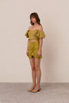 Promise Sculpted Off-Shoulder Top in Moss