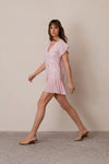Thea Dropwaist Mini Dress in Cloud Pink