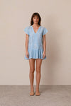Clara Pleated Shorts in Sky Blue