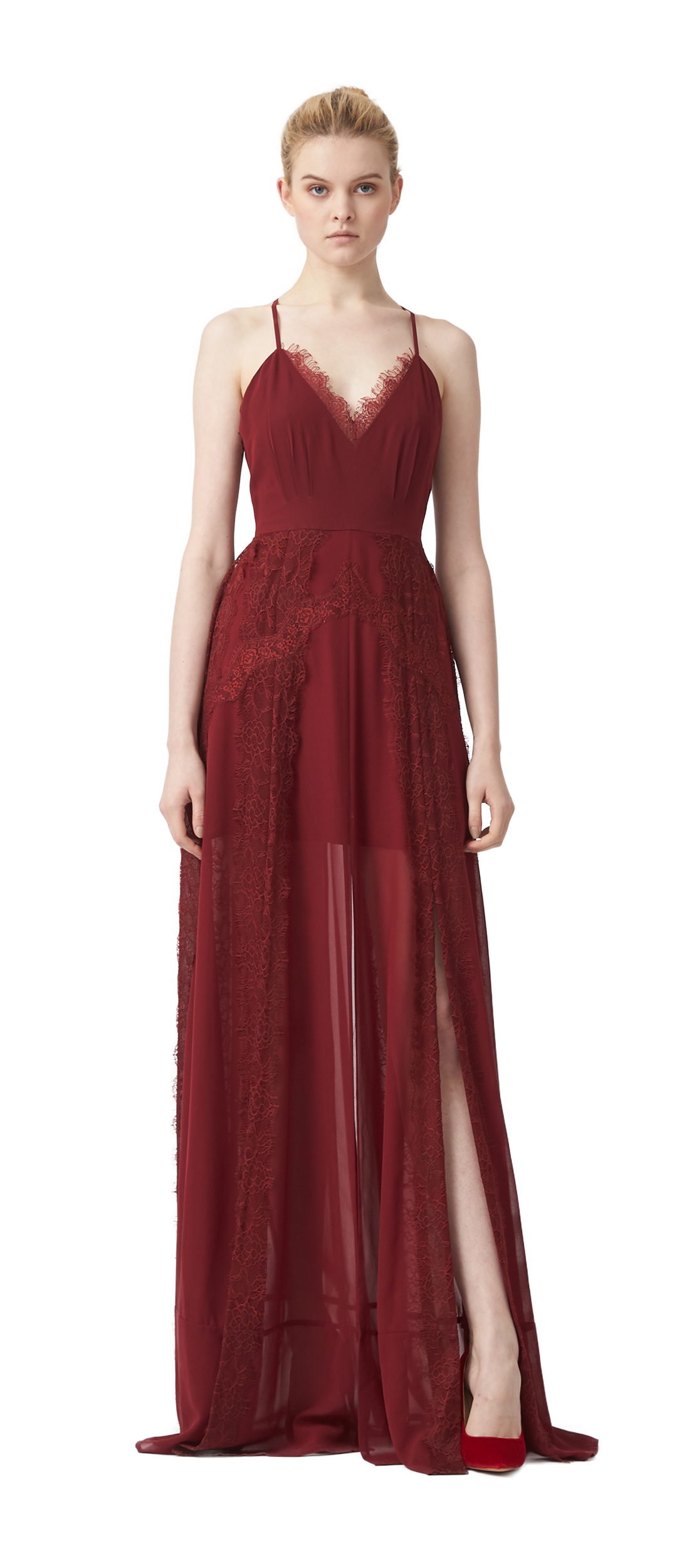 red maxi gown